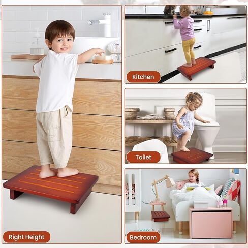 One Step Stool for Adults with Non-Slip Rubber Tread, Portable Single Wooden Riser, Premium Quality Single-Layer Footstool in Saudi Arabia