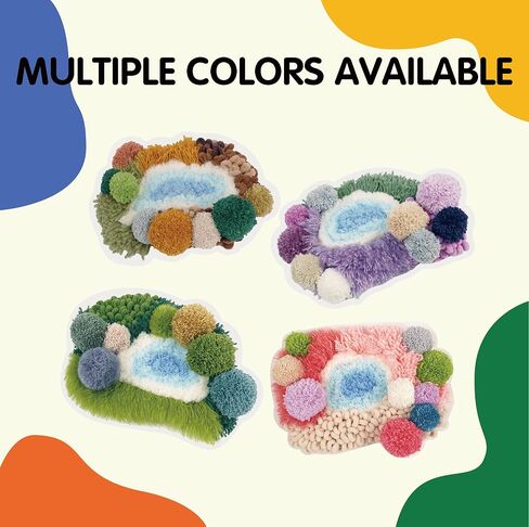 مجموعات خطاف مزلاج Chillfuzz للبالغين - Kids Crochet Kit for Beginners Arts and Craft Kit Moss Rug Coaster Origin in Kuwait