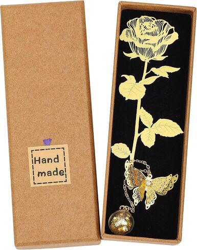 Metal Golden Rose Butterfly Bookmark Gifts for Grandma Bookmarks Christmas Anniversary Birthday Gifts for Women Mother's Day Appreciation Teacher for Mom Girls Friend Book Lovers Book Accessories in Saudi Arabia