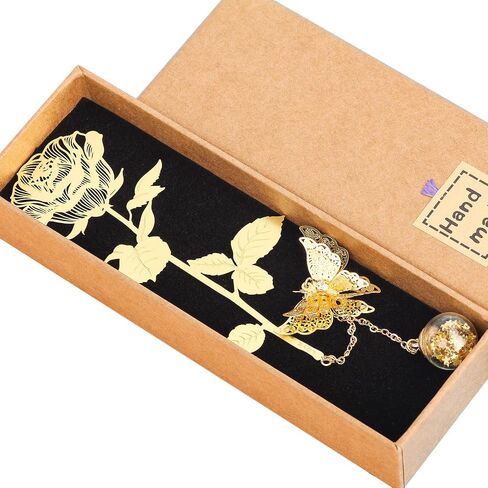 Metal Golden Rose Butterfly Bookmark Gifts for Grandma Bookmarks Christmas Anniversary Birthday Gifts for Women Mother's Day Appreciation Teacher for Mom Girls Friend Book Lovers Book Accessories in Saudi Arabia