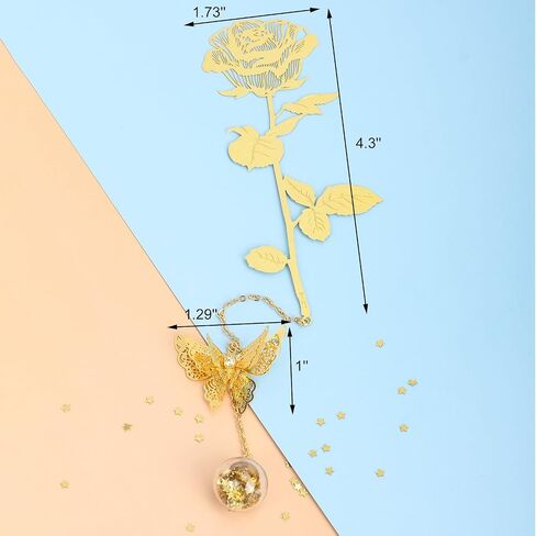 Metal Golden Rose Butterfly Bookmark Gifts for Grandma Bookmarks Christmas Anniversary Birthday Gifts for Women Mother's Day Appreciation Teacher for Mom Girls Friend Book Lovers Book Accessories in Saudi Arabia