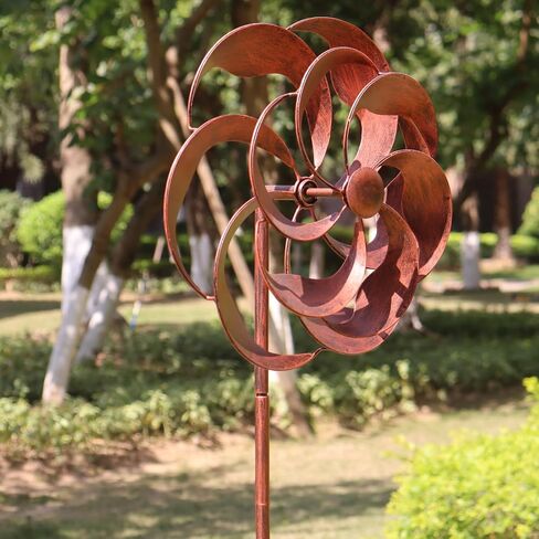 360 Degrees Metal Swivel Classical Wind Spinner Willow Leaves for Patio Lawn Outdoor Yard Lawn Garden in Kuwait