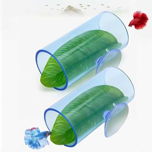 Betta Fish Acrylic Tube Tunnel,Hollow Design for Better Observation of Betta Fish, Betta Fish Tank Decorations Two Size Two Colors (1, Clear) in Saudi Arabia