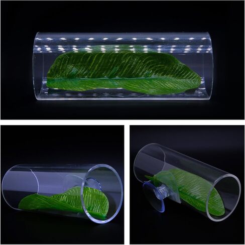 Betta Fish Acrylic Tube Tunnel,Hollow Design for Better Observation of Betta Fish, Betta Fish Tank Decorations Two Size Two Colors (1, Clear) in Saudi Arabia
