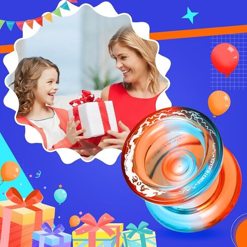 Aoe Professional Yoyo للأطفال من 8 إلى 12 أو أعلى ، استجيب يو يو مع ثقوب إصبع عميقة ، خدعة وظيفة مزدوجة للبالغين ، مع محمل غير مستجيب ، 10 سلاسل ، حالة in Kuwait