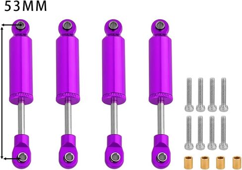 TRX4M 4PCS Built-in Spring Shocks Absorbers Damper for 1/18 RC Crawler TRX-4M Bronco Defender K10 Metal Upgrade Part (purple, 71mm) in Saudi Arabia