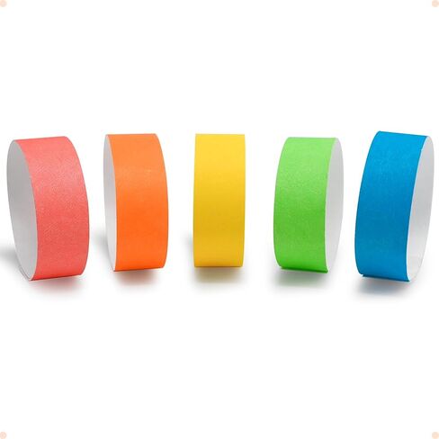 500 Pcs DGBDPACK Neon Wristbands, 1-500 Consecutive Numbers Waterproof Tearproof and Printable Wrist Straps Admission Bracelets Tickets () in Kuwait