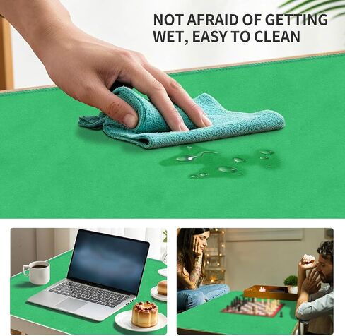Square Large Tabletop Game Playmat,Used for Playing Poker,Mahjong,Playing Cards,and Role-Playing Games, with Thick Seam Edge,Waterproof,and Anti Slip(60 * 60cm*2mm) Green in Saudi Arabia