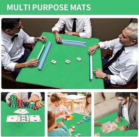 Square Large Tabletop Game Playmat,Used for Playing Poker,Mahjong,Playing Cards,and Role-Playing Games, with Thick Seam Edge,Waterproof,and Anti Slip(60 * 60cm*2mm) Green in Saudi Arabia