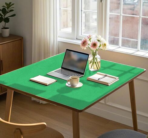 Square Large Tabletop Game Playmat,Used for Playing Poker,Mahjong,Playing Cards,and Role-Playing Games, with Thick Seam Edge,Waterproof,and Anti Slip(60 * 60cm*2mm) Green in Saudi Arabia