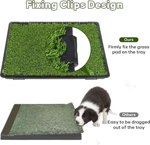 Dog Grass Pad with Tray: Reusable Training Pad with 2-Pack Replaceable Artificial Grass - Quick Absorbent Indoor Portable Dog Patio Potty, Washable Pee Pad For Small Medium To Large Dog, 22"x18" Green in Saudi Arabia