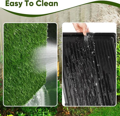 Dog Grass Pad with Tray: Reusable Training Pad with 2-Pack Replaceable Artificial Grass - Quick Absorbent Indoor Portable Dog Patio Potty, Washable Pee Pad For Small Medium To Large Dog, 22"x18" Green in Saudi Arabia