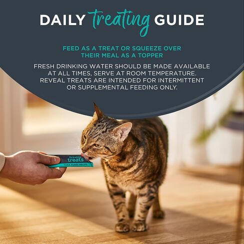 Reveal Natural Creamy Lickable Purée Cat Treats, Grain Free and Made with Limited Ingredients, Variety Selection Squeeze Up Cat Treats (20 x 0.5 oz Pouches) in Kuwait