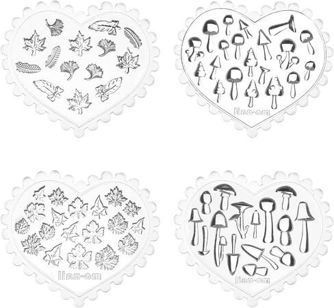 4 Pcs Flower Polymer Clay, Silicone Mini Leaf Molds Mushroom Butterfly Fondant Cake Flower Molds for Jewelry Making Earring Cupcake DIY Crafts(B) in Saudi Arabia