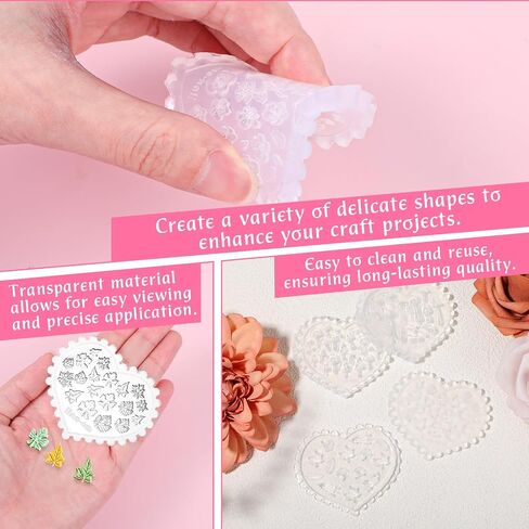 4 Pcs Flower Polymer Clay, Silicone Mini Leaf Molds Mushroom Butterfly Fondant Cake Flower Molds for Jewelry Making Earring Cupcake DIY Crafts(B) in Saudi Arabia