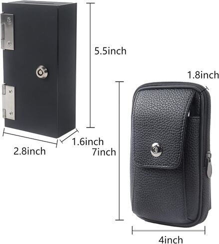 Klmnop Acrylic Gambling Box, Portable Cash Box with Keys and Waist Bag, Casino Wallet Box Cash Lock Pocket Stops Addictive Urges to Gamble(Black) in Saudi Arabia