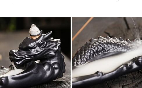 Ceramic Incense Holder Dragon Incense Burner for Sticks with Ash Catcher Backflow Incense Burner Perfect for Aromatherapy Meditation Yoga Spa Room Decor No Mess Incense Tray in Saudi Arabia