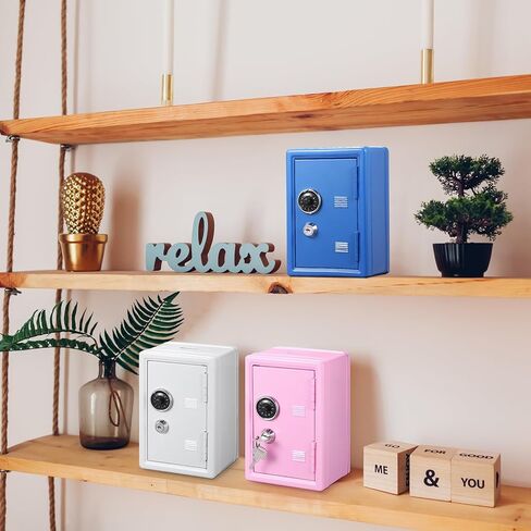 Zonon 3 PCS Money Safe Cash Locker Box Mini Mini Metal Kid Safe Coin Piggy Bank Locking Box Steel Money Soiler مع 2 مفاتيح قابلة للعملة المعدنية الصينية لـ Boy Girl 7.1 "× 4.7" × 3.9 "(أسود ، أحمر ، فضية) in Kuwait