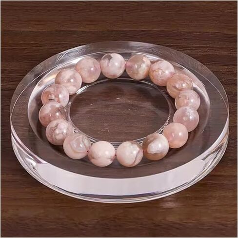 OLizee® Bead Design Tray Acrylic Boards Crafting Bead Sorting Tray Transparent Jewelry Display Stand for Bracelet Watch Necklace Bangle Jewelry Making Tool Photography Round Tray 18cm in Kuwait