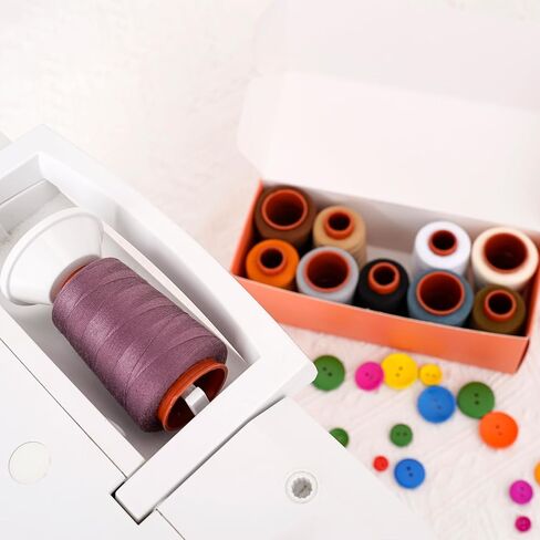 10 Pcs Sewing Thread, All Purpose Sewing Thread, 10 Spools Assorted Colors Each 800 Yards of Polyester Threads for Sewing Machine, Hand Stitching, Quilting, Serger (Purple Color System) in Saudi Arabia