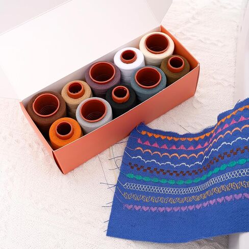 10 Pcs Sewing Thread, All Purpose Sewing Thread, 10 Spools Assorted Colors Each 800 Yards of Polyester Threads for Sewing Machine, Hand Stitching, Quilting, Serger (Purple Color System) in Saudi Arabia