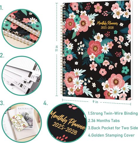 2025 Monthly Planner/Calendar - Monthly Calendar 2025 from Jan. 2025 - Dec. 2025, 9'' x 11'', 2025 Monthly Planner Spiral Bound with 12 Monthly Tabs in Saudi Arabia