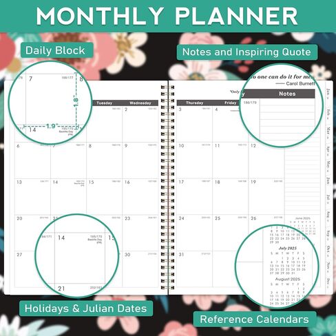2025 Monthly Planner/Calendar - Monthly Calendar 2025 from Jan. 2025 - Dec. 2025, 9'' x 11'', 2025 Monthly Planner Spiral Bound with 12 Monthly Tabs in Saudi Arabia