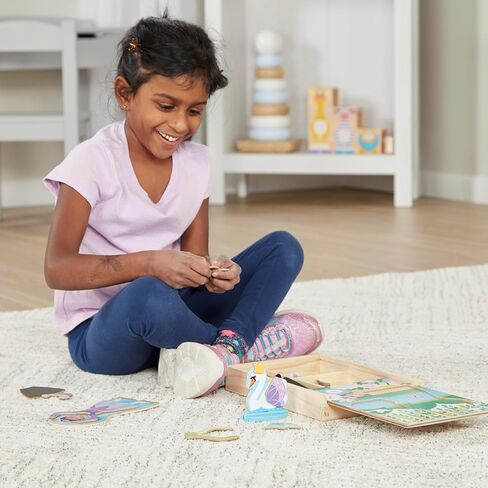 Melissa & Doug Ballerina and Fairy Magnetic Dress-Up Double-Sided Wooden Doll and Swan Pretend Play Set (52 pcs), 3+ years in Kuwait