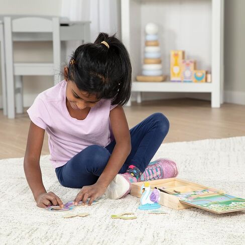 Melissa & Doug Ballerina and Fairy Magnetic Dress-Up Double-Sided Wooden Doll and Swan Pretend Play Set (52 pcs), 3+ years in Kuwait