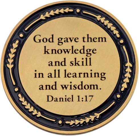Congratulations Graduate Christian Coin, Religious Graduation Pass Along Token of Rejoicing, for High School, College, and Graduate School, Antique Gold-Color Plated Daniel 1:17 Gift in Saudi Arabia