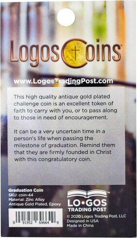Congratulations Graduate Christian Coin, Religious Graduation Pass Along Token of Rejoicing, for High School, College, and Graduate School, Antique Gold-Color Plated Daniel 1:17 Gift in Saudi Arabia