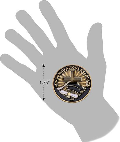 Congratulations Graduate Christian Coin, Religious Graduation Pass Along Token of Rejoicing, for High School, College, and Graduate School, Antique Gold-Color Plated Daniel 1:17 Gift in Saudi Arabia