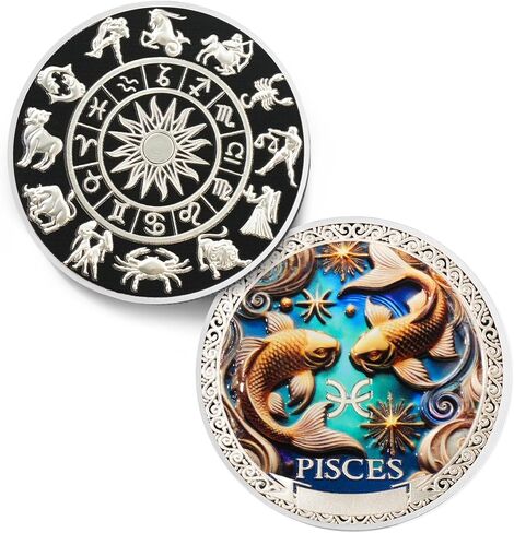 Cool Gemini 12 Zodiac Challenge Coin - Twelve Constellations Gemini Protective Talisman Coin - Divination Good Luck Charms Tarot Coin - Meaningful Star Sign Collectible Gifts for Men Women Friend Kid in Saudi Arabia