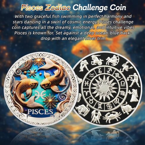 Cool Gemini 12 Zodiac Challenge Coin - Twelve Constellations Gemini Protective Talisman Coin - Divination Good Luck Charms Tarot Coin - Meaningful Star Sign Collectible Gifts for Men Women Friend Kid in Saudi Arabia