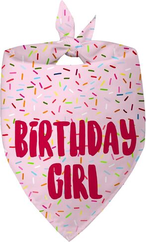 Birthday Girl Dog Bandanas 1 Pack, Pink Dog Scarfs for Boy and Girl, Pet Scarves for Birthday Boy and Girl Bandanas for Small Medium Large Dogs (Pink, Large) in Saudi Arabia