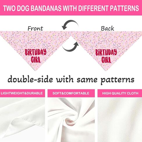 Birthday Girl Dog Bandanas 1 Pack, Pink Dog Scarfs for Boy and Girl, Pet Scarves for Birthday Boy and Girl Bandanas for Small Medium Large Dogs (Pink, Large) in Saudi Arabia