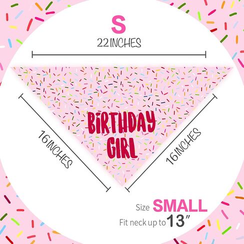 Birthday Girl Dog Bandanas 1 Pack, Pink Dog Scarfs for Boy and Girl, Pet Scarves for Birthday Boy and Girl Bandanas for Small Medium Large Dogs (Pink, Large) in Saudi Arabia