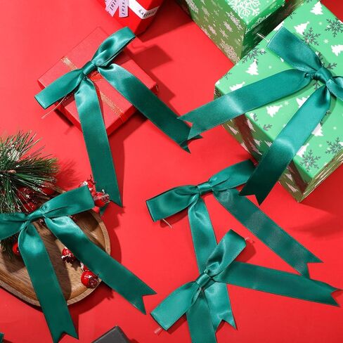 Riceshoot 24 Pcs Satin Ribbon Twist Tie Bows 5 x 7 Inch Large Decorating Ribbon Gift Bows Christmas Bows for Gift Wrapping Champagne Bottle Cake Treat Bag DIY Craft Wedding Birthday Party(Pink) in Kuwait