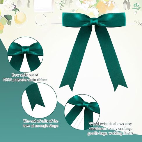 Riceshoot 24 Pcs Satin Ribbon Twist Tie Bows 5 x 7 Inch Large Decorating Ribbon Gift Bows Christmas Bows for Gift Wrapping Champagne Bottle Cake Treat Bag DIY Craft Wedding Birthday Party(Pink) in Kuwait