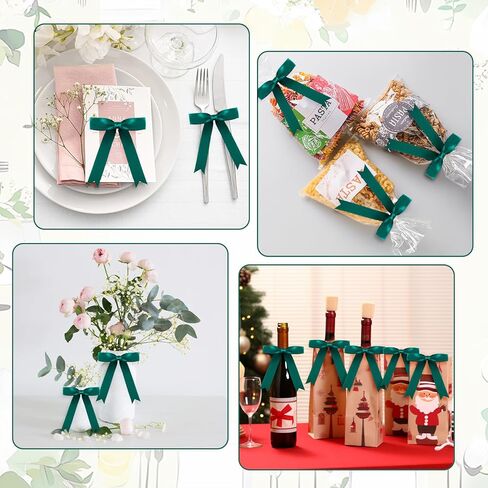 Riceshoot 24 Pcs Satin Ribbon Twist Tie Bows 5 x 7 Inch Large Decorating Ribbon Gift Bows Christmas Bows for Gift Wrapping Champagne Bottle Cake Treat Bag DIY Craft Wedding Birthday Party(Pink) in Kuwait