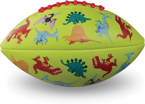 Crocodile Creek Soft Textured Football for Kids Ages 3 and Up - Inflatable Ball for Flag Football Games and Outdoor Sports - Waterproof - Made from Rubber and PVC - Dinosaurs - 9-inch Length in Kuwait