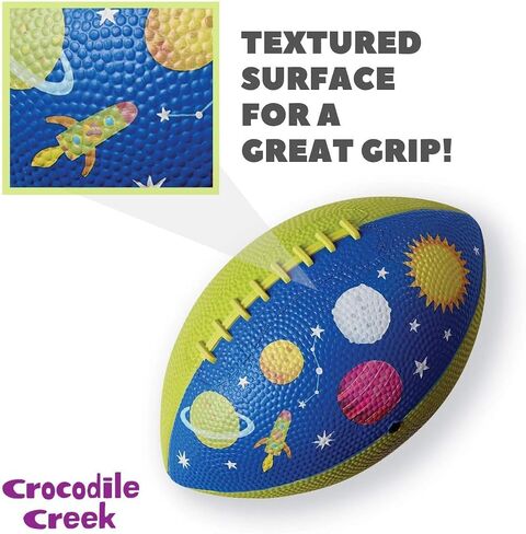 Crocodile Creek Soft Textured Football for Kids Ages 3 and Up - Inflatable Ball for Flag Football Games and Outdoor Sports - Waterproof - Made from Rubber and PVC - Dinosaurs - 9-inch Length in Kuwait