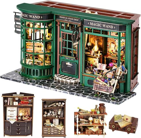 Spilay DIY Miniature Dollhouse Wooden Furniture Kit,Handmade Mini Modern Model Plus with Dust Cover & LED,1:24 Scale Creative Doll House for Lover Friend Gift (Magic House) in Kuwait
