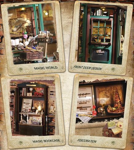 Spilay DIY Miniature Dollhouse Wooden Furniture Kit,Handmade Mini Modern Model Plus with Dust Cover & LED,1:24 Scale Creative Doll House for Lover Friend Gift (Magic House) in Kuwait