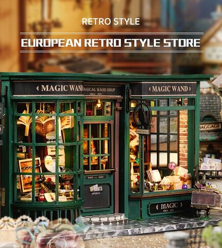 Spilay DIY Miniature Dollhouse Wooden Furniture Kit,Handmade Mini Modern Model Plus with Dust Cover & LED,1:24 Scale Creative Doll House for Lover Friend Gift (Magic House) in Kuwait