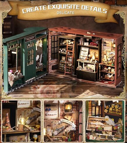 Spilay DIY Miniature Dollhouse Wooden Furniture Kit,Handmade Mini Modern Model Plus with Dust Cover & LED,1:24 Scale Creative Doll House for Lover Friend Gift (Magic House) in Kuwait