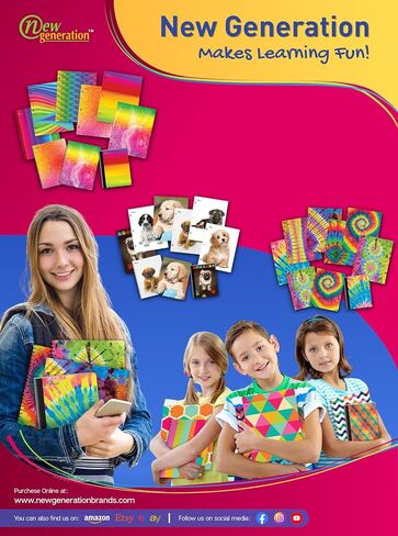 New Generation - Marble - 2 Pocket Folders, Assorted Designs Letter Size folders with 3 Hole Punch to use with Your Binder, folders are Heavy Duty and Glossy Laminated (6 Pack FOLDERS) in Kuwait
