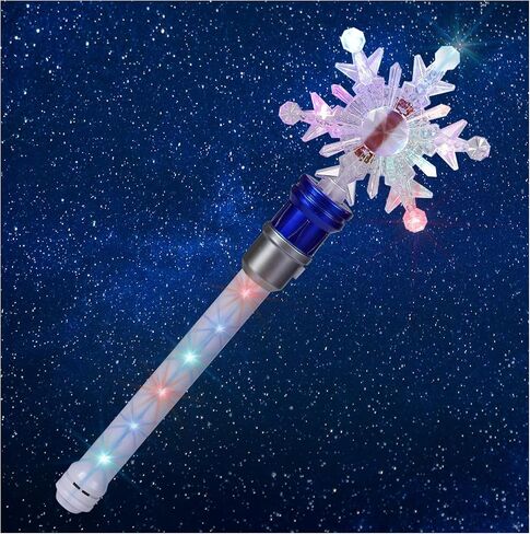 Light Up Frozen Snowflake Wand- Snowflake Spinning Wands,Magic Wand Rotating Toy for Girls and Boys, Magic Princess Sensory Toys,Christmas & Birthday Gift (Blue) in Saudi Arabia