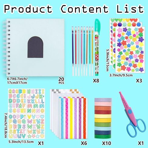 Kid Scrapbook Diy Photo Photo Hard Cover Scrapbook Kit for Kids Instant Camera Paper مع ملحقات DIY (الوردي) in Kuwait