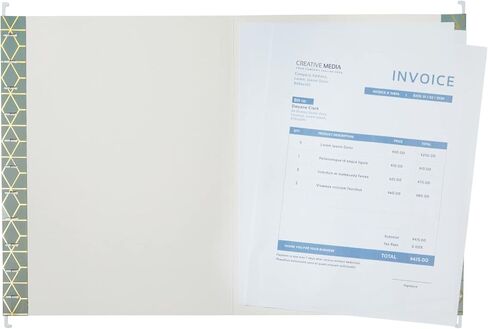 Paper Junkie 12 Pack Decorative Hanging File Folders, Letter Size, 1/5 Cut Tabs, Rose Gold Foil Stripes (9.5 x 11.5 in) in Kuwait